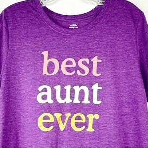 Best Aunt Ever Purple Heathered Graphic Tee Shirt Womens M